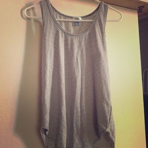 Olive green striped tank